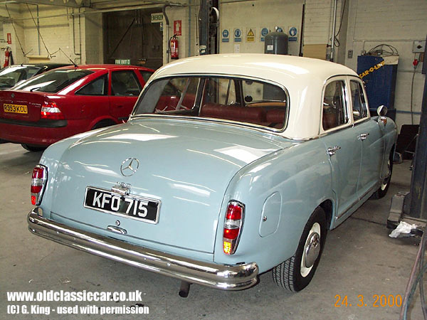 Photographs of classic Mercedes Benzs 190 Saloons and other old motors