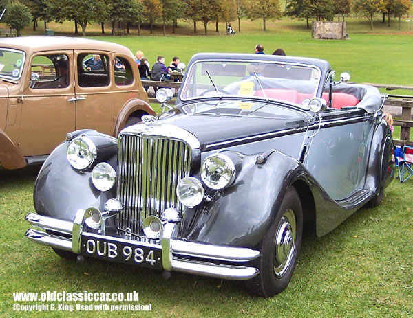Photographs of classic Jaguars Mk5 Drophead Coupes and other old motors