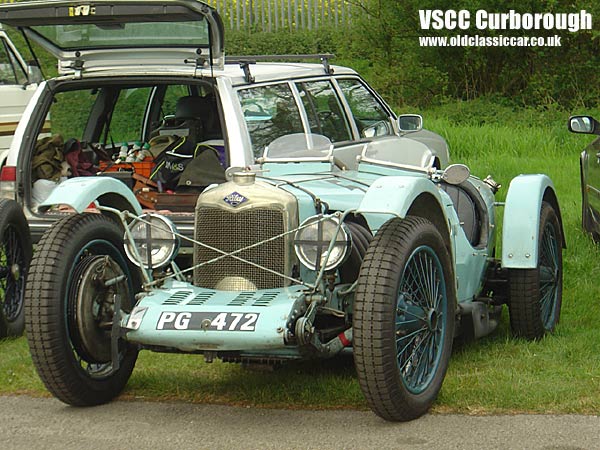Shown is a 2 seater Riley Brooklands from 1929 and registered PG 472