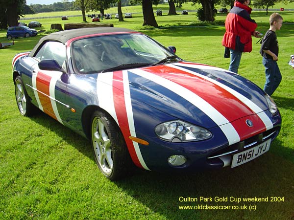 Classic Jaguar XK8 roadster car on this vintage rally