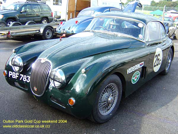 Classic Jaguar XK150 FHC car on this vintage rally