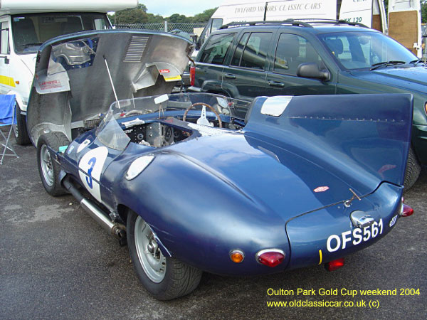 Classic Jaguar D-Type car on this vintage rally