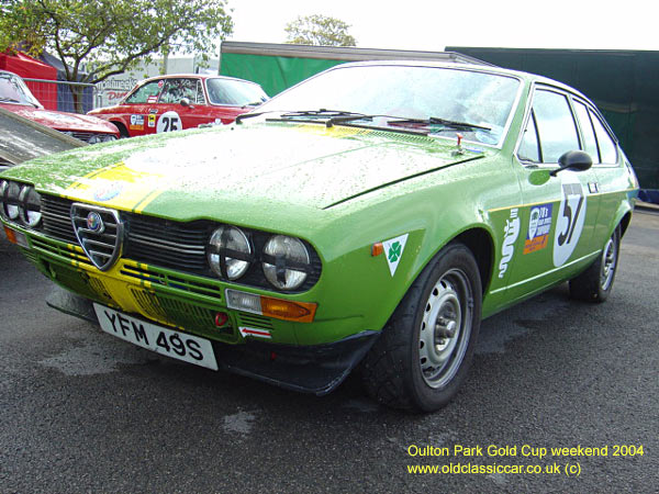 Classic Alfa Romeo GTV car on this vintage rally