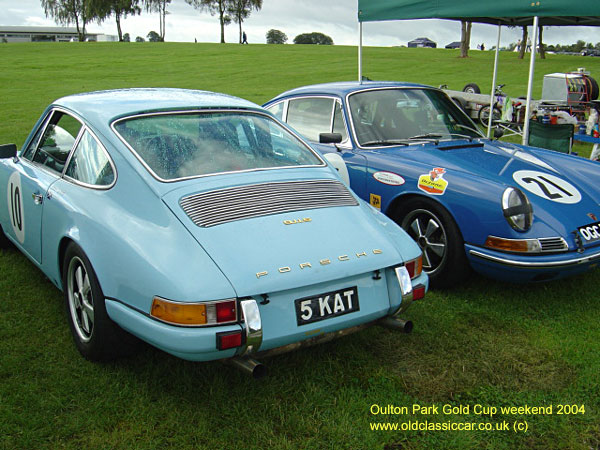 Classic Porsche 911S car on this vintage rally