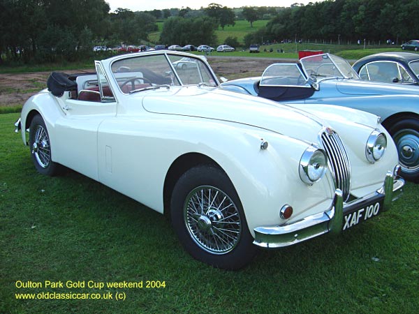 Classic Jaguar XK140 DHC car on this vintage rally