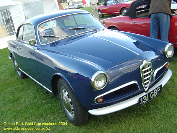 Classic Alfa Romeo Giulia car on this vintage rally