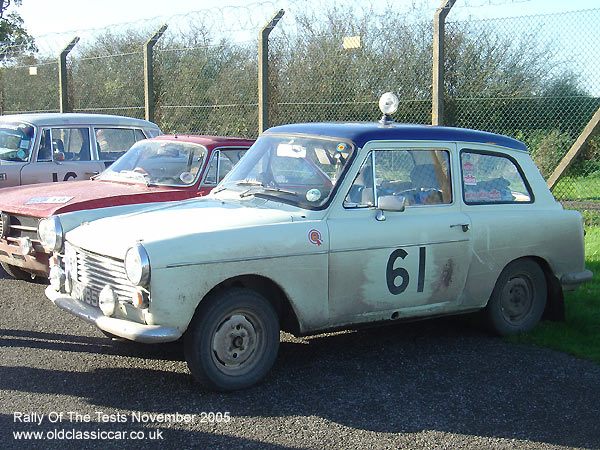 Classic Austin A40 Mk2 car on this vintage rally