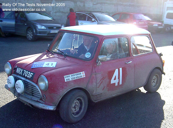 Classic Morris Mini Cooper 998 car on this vintage rally
