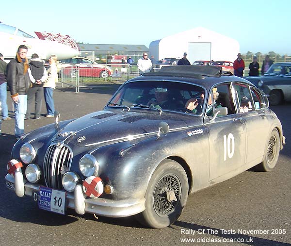 Classic Jaguar Mk2 3.8 car on this vintage rally
