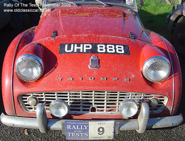 Classic Triumph TR3A car on this vintage rally