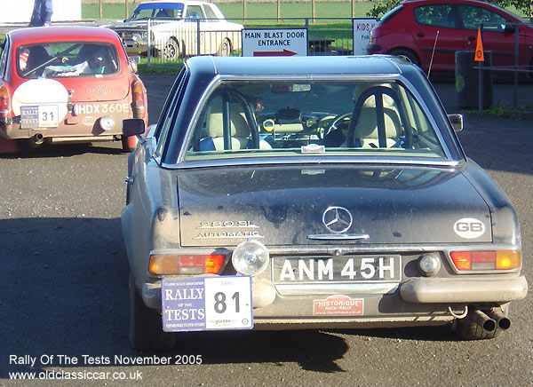 Classic Mercedes Benz 280SL car on this vintage rally
