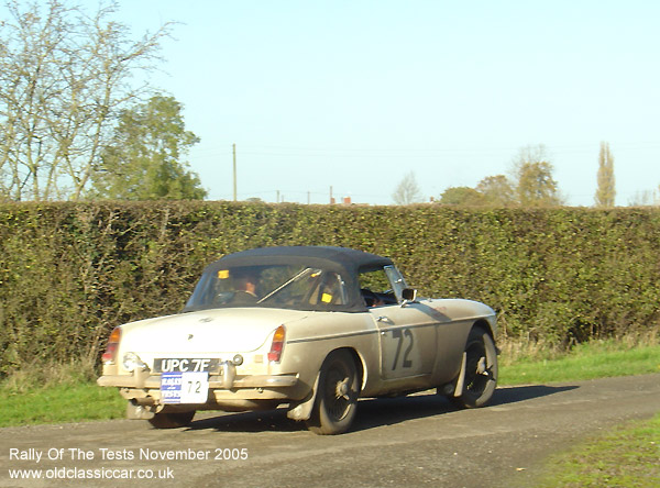 Classic MG MGC roadster car on this vintage rally