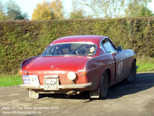 Classic Volvo P1800S car on this vintage rally