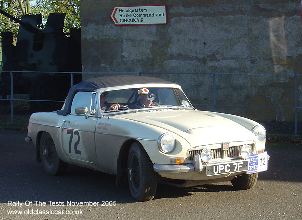 Classic MG MGC roadster car on this vintage rally