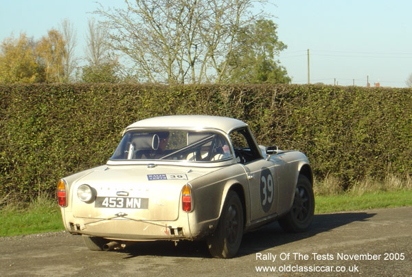 Classic Triumph TR4 car on this vintage rally