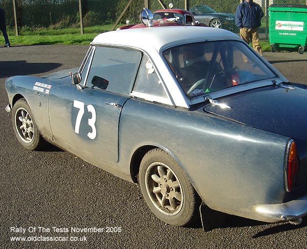 Classic Sunbeam Alpine car on this vintage rally