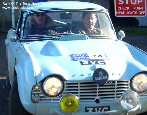 Classic Triumph TR4 car on this vintage rally