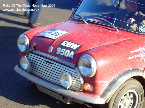 Classic Mini 1275 car on this vintage rally
