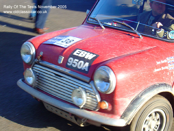 Classic Mini 1275 car on this vintage rally