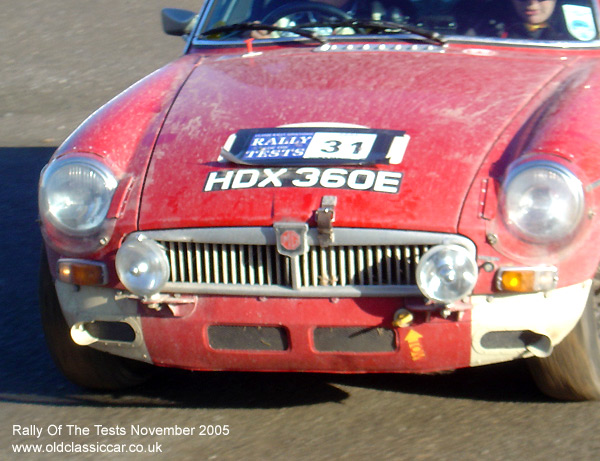 Classic MG MGB GT car on this vintage rally