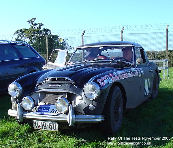 Classic Austin Healey 3000 Mk1 car on this vintage rally