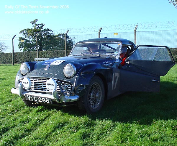 Classic Triumph TR3A car on this vintage rally