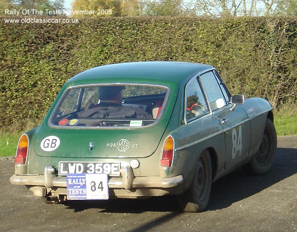 Classic MG MGB GT car on this vintage rally