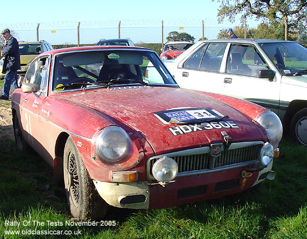 Classic MG MGB GT car on this vintage rally