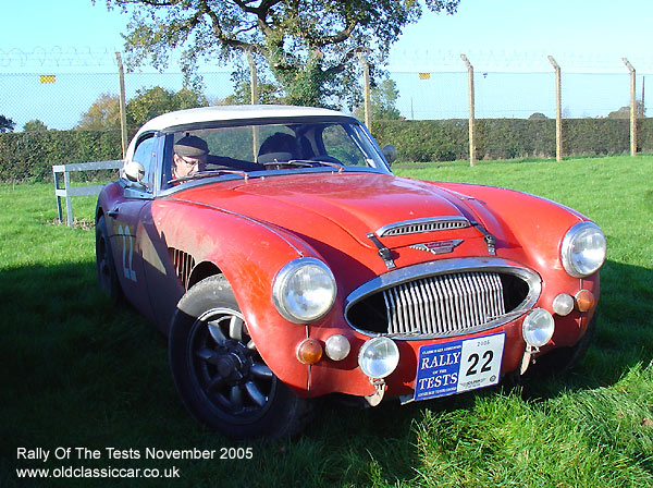 Classic Austin Healey 3000 Mk3 car on this vintage rally