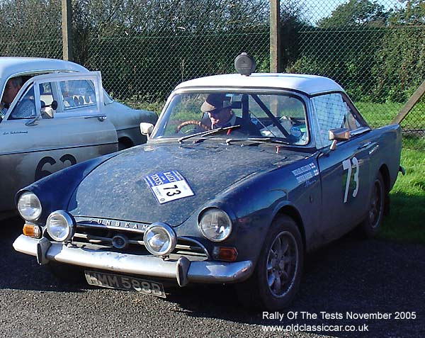 Classic Sunbeam Alpine car on this vintage rally