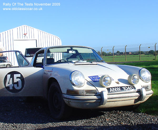 Classic Porsche 911 car on this vintage rally