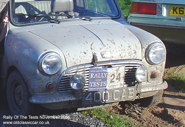 Classic Austin Mini Seven car on this vintage rally