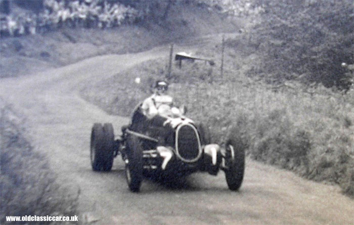 Dennis Poore in his Alfa Romeo at a post-war hillclimb