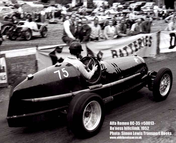 Poore in the Alfa Romeo at Bo'ness in 1952