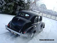 Austin A40 in the snow