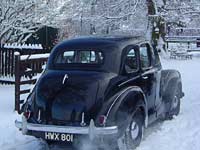 Austin A40 in the snow