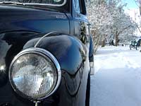 Austin A40 in the snow