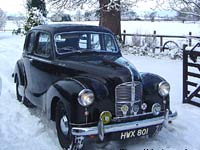 Austin A40 in the snow