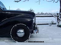 Austin A40 in the snow