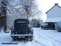 Austin A40 in the snow
