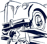 A mechanic working on an A40 Devon
