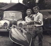 An Armstrong Siddeley parked in a back yard somewhere