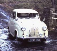 A two-door Austin A35 car
