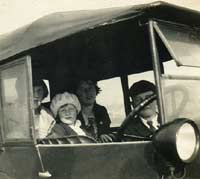 Passengers in their Austin 7