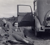 The Austin parked up