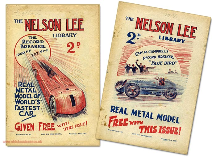 Two vintage land speed record cars