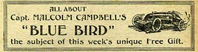 Article about Campbell's Blue Bird car