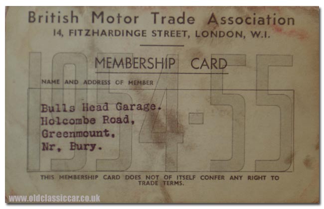 BMTA member card