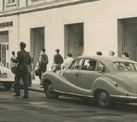 Photo of a BMW 501 in a street