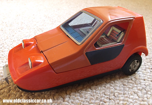 Classic orange Bond Bug toy car